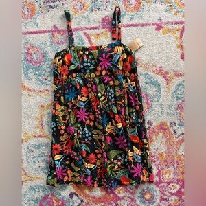 NATURAL LIFE Black Floral Sundress with Multicolor Flowers